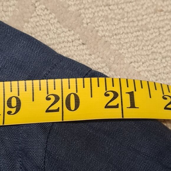 VTG Polo Ralph Lauren Shirt Mens XL 100% Linen Navy Blue 2 Pocket Button Up NWT - Picture 5 of 8